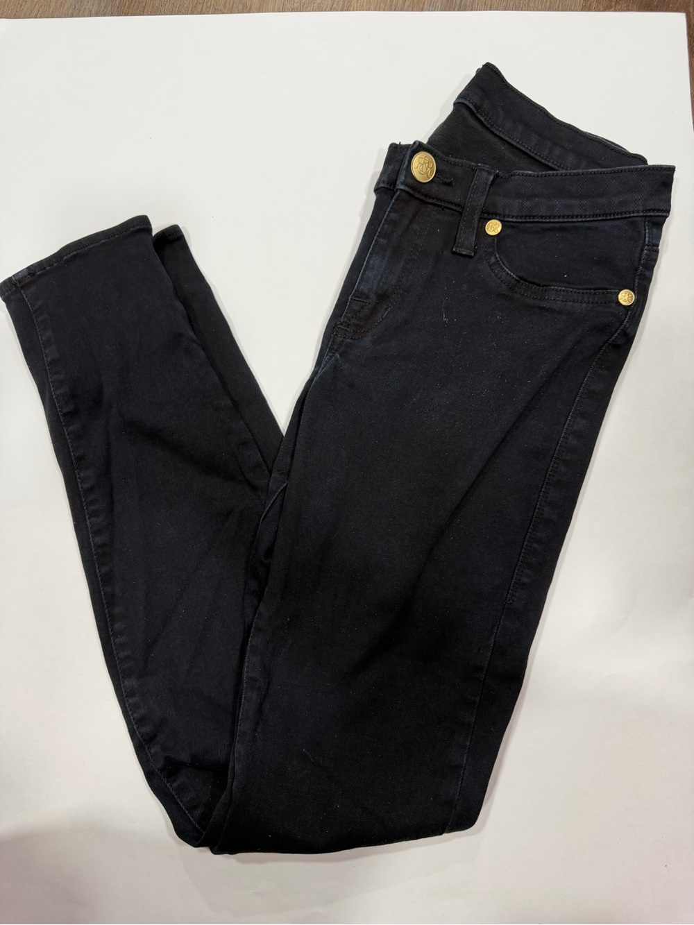 Rock & Republic Black Skinny Jeans with Gold Hardware